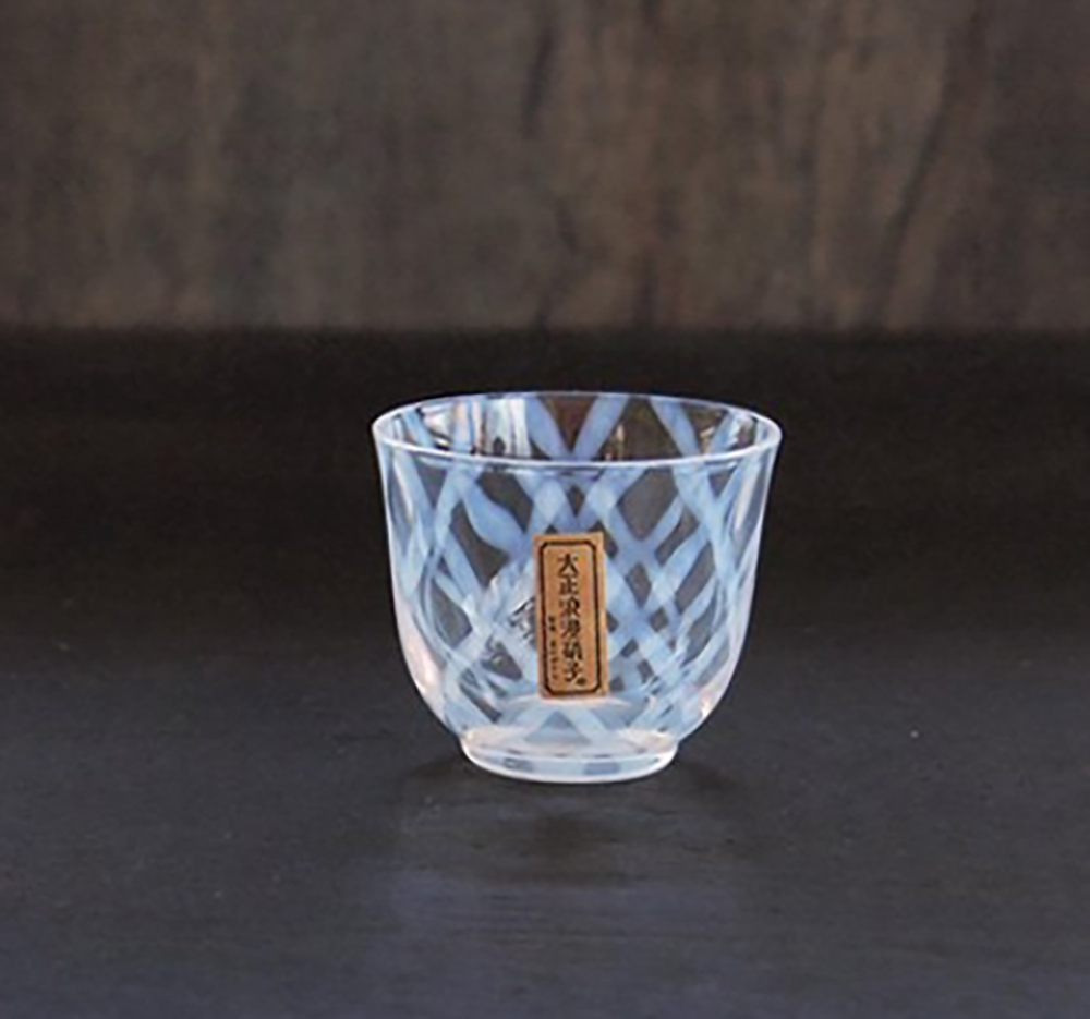 廣田硝子 大正浪漫冷茶杯 140ml 2入組 (水玉+格子)