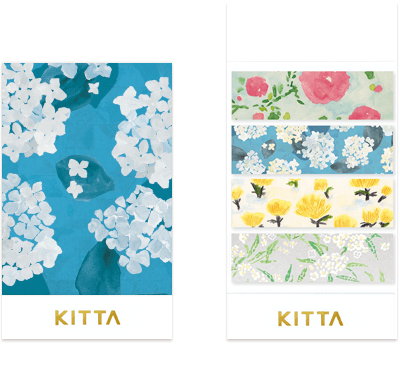 KITTA 和紙膠帶 花7(大森木綿子設計款) 隨身攜帶和紙膠帶｜KING JIM 日本