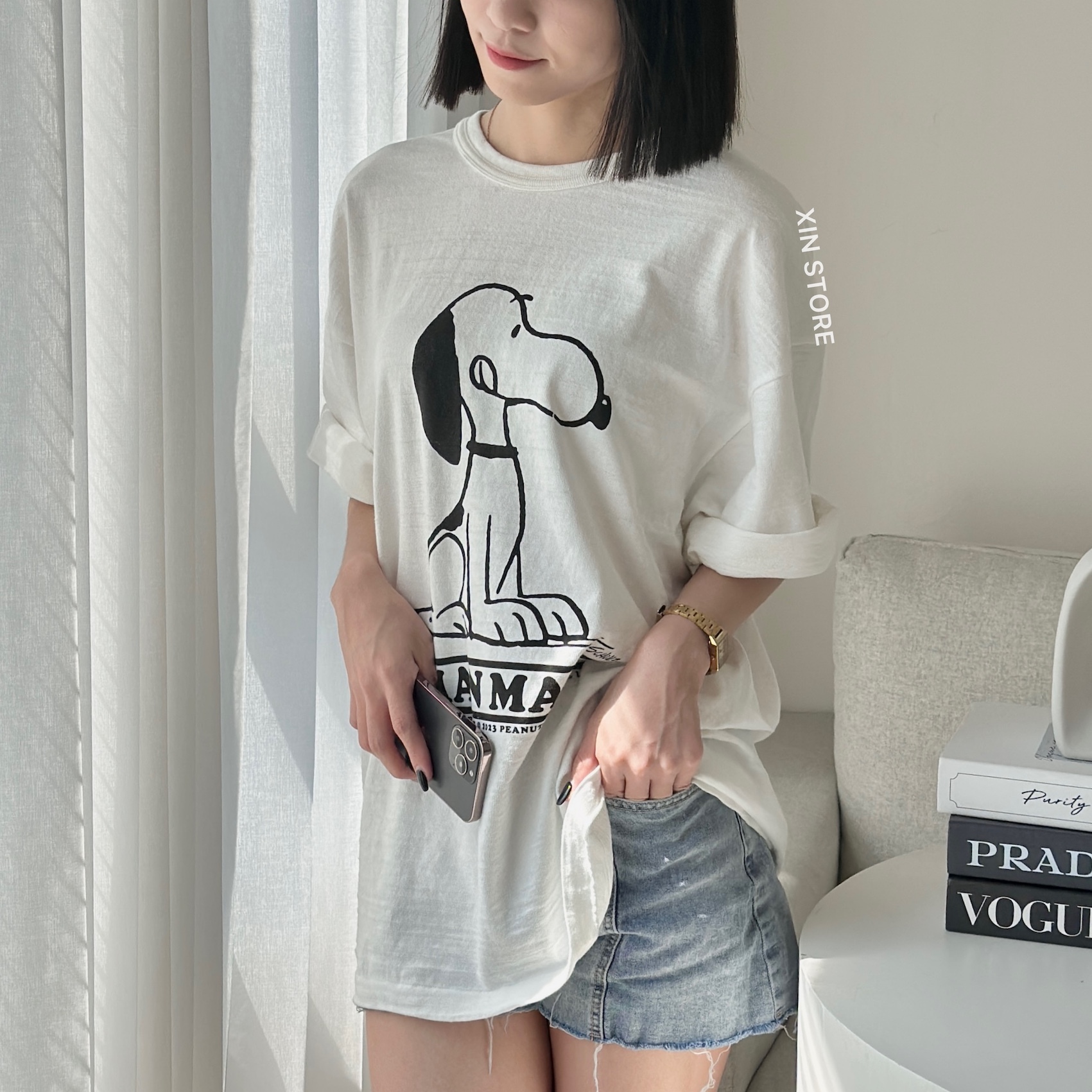 Human Made 日本限定Peanuts Snoopy 史努比聯名復古短Tee 黑白