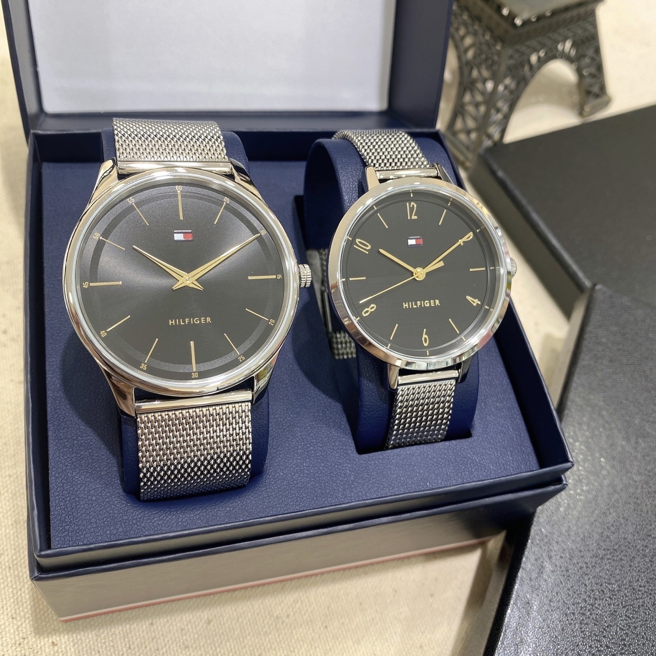 【Tommy Hilfiger】簡約情侶對錶禮盒套組 1770022 (40mm/36mm) 現代鐘錶