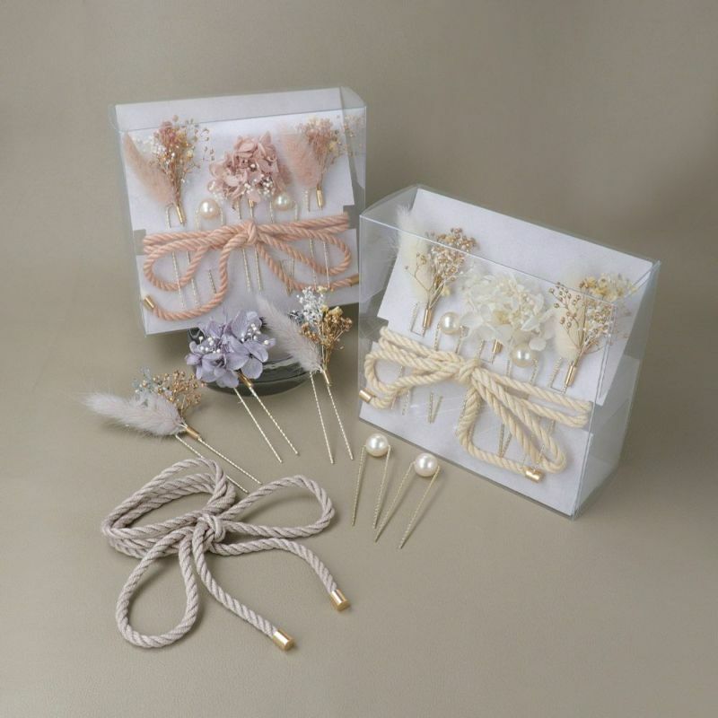 豪華乾花珍珠髮飾SET
