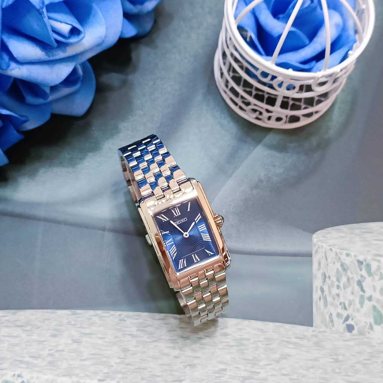 【SEIKO 精工】簡約長方形羅馬刻度腕錶 4N30-00M0B 22mm 現代鐘錶