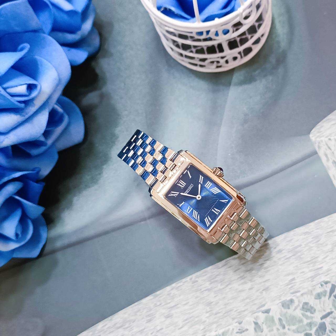 【SEIKO 精工】簡約長方形羅馬刻度腕錶 4N30-00M0B 22mm 現代鐘錶