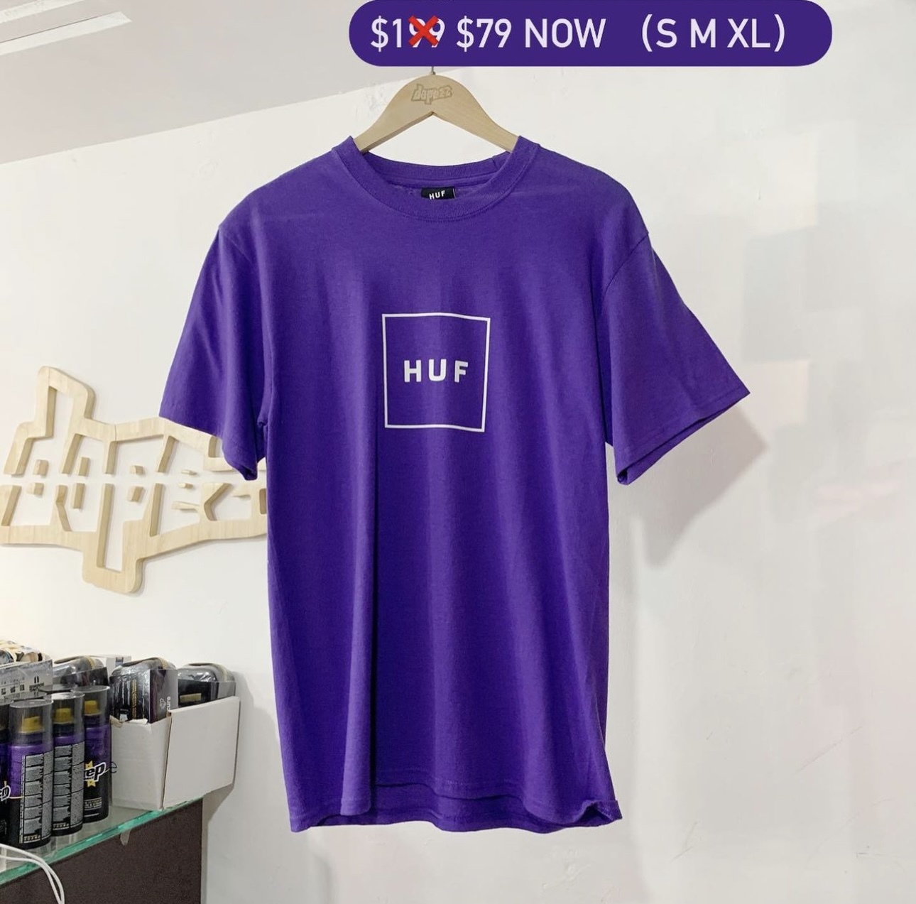 Huf Essentials OG  T-Shirt purple