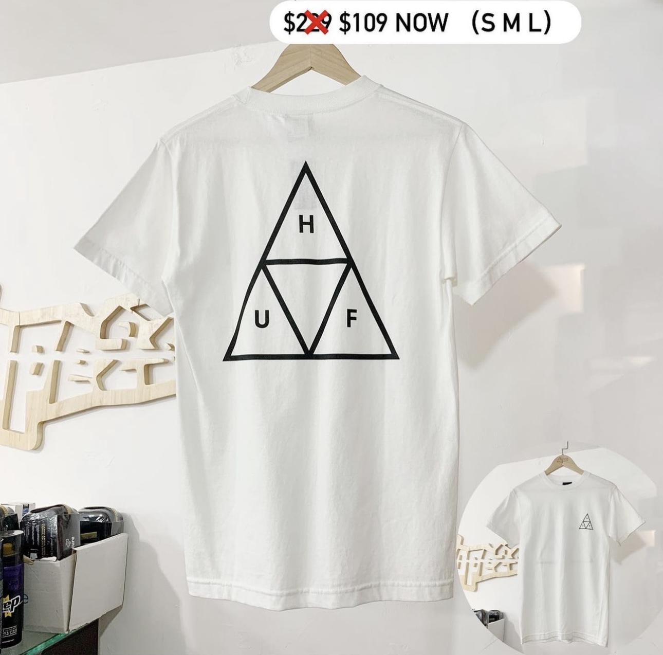 Huf Essentials OG  T-Shirt white