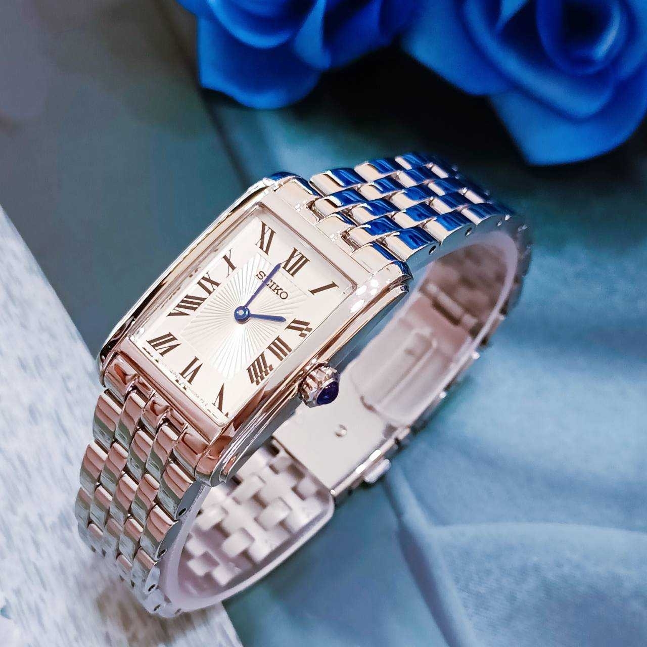 【SEIKO 精工】簡約長方形羅馬刻度腕錶 4N30-00M0S 22mm 現代鐘錶