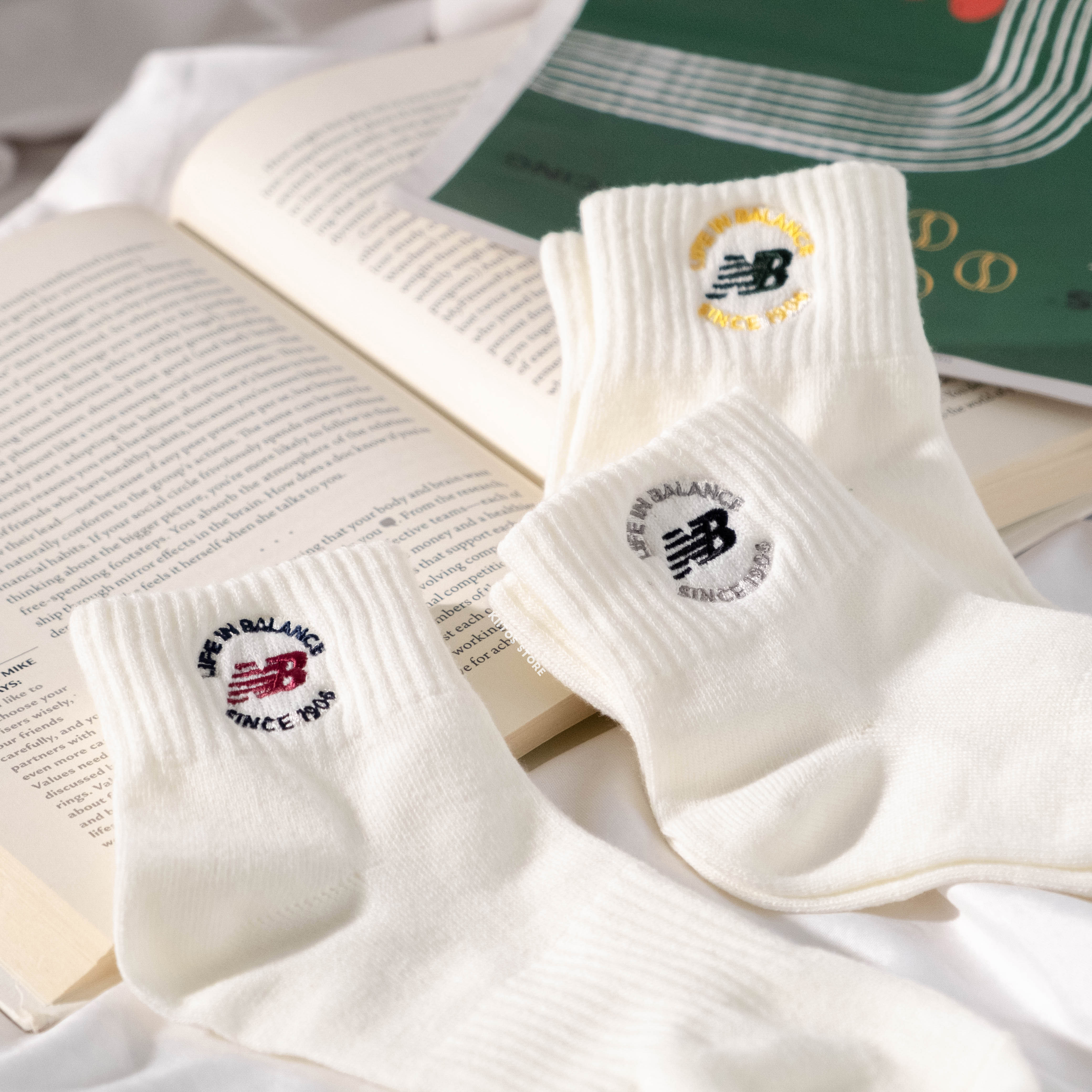 【現貨】New Balance 刺繡 圓標 LOGO 三雙一組 襪子