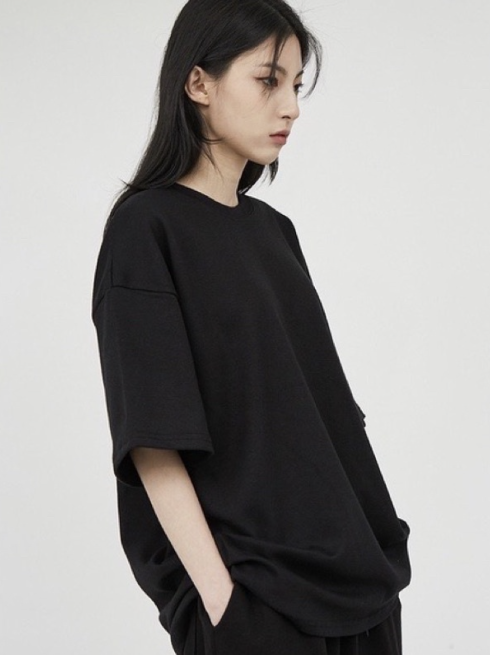 韓國 Raucohouse 基本款寬鬆素色微彈性短T 打底 純棉 素T 短袖 短T