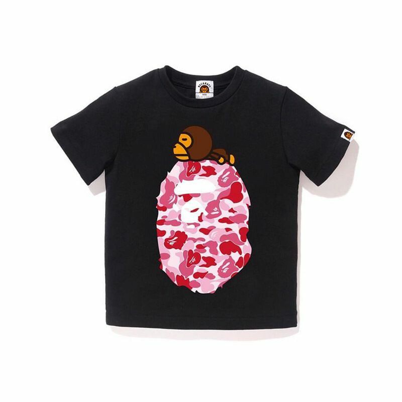 BEII&BAPE迷彩大猴子中童棉短袖T恤寶寶猿人頭Tee