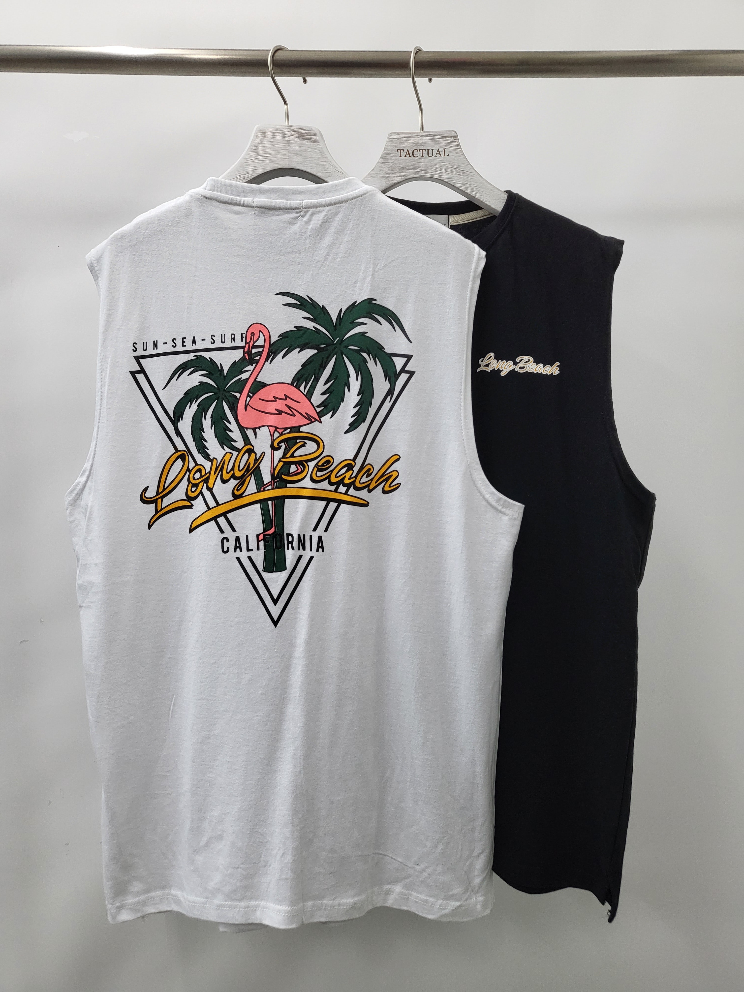 英文字圖案背心 V1002