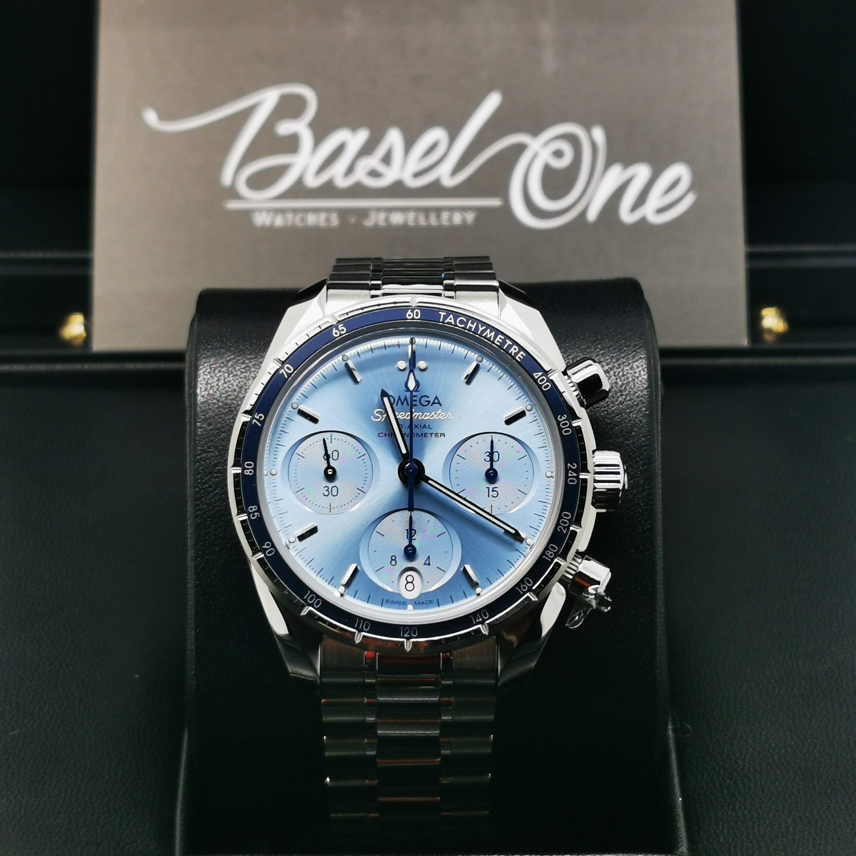 BRAND NEW OMEGA SPEEDMASTER 38 BLUE DIAL STEEL 324.30.38.50.03.001 32430385003001 38 MM