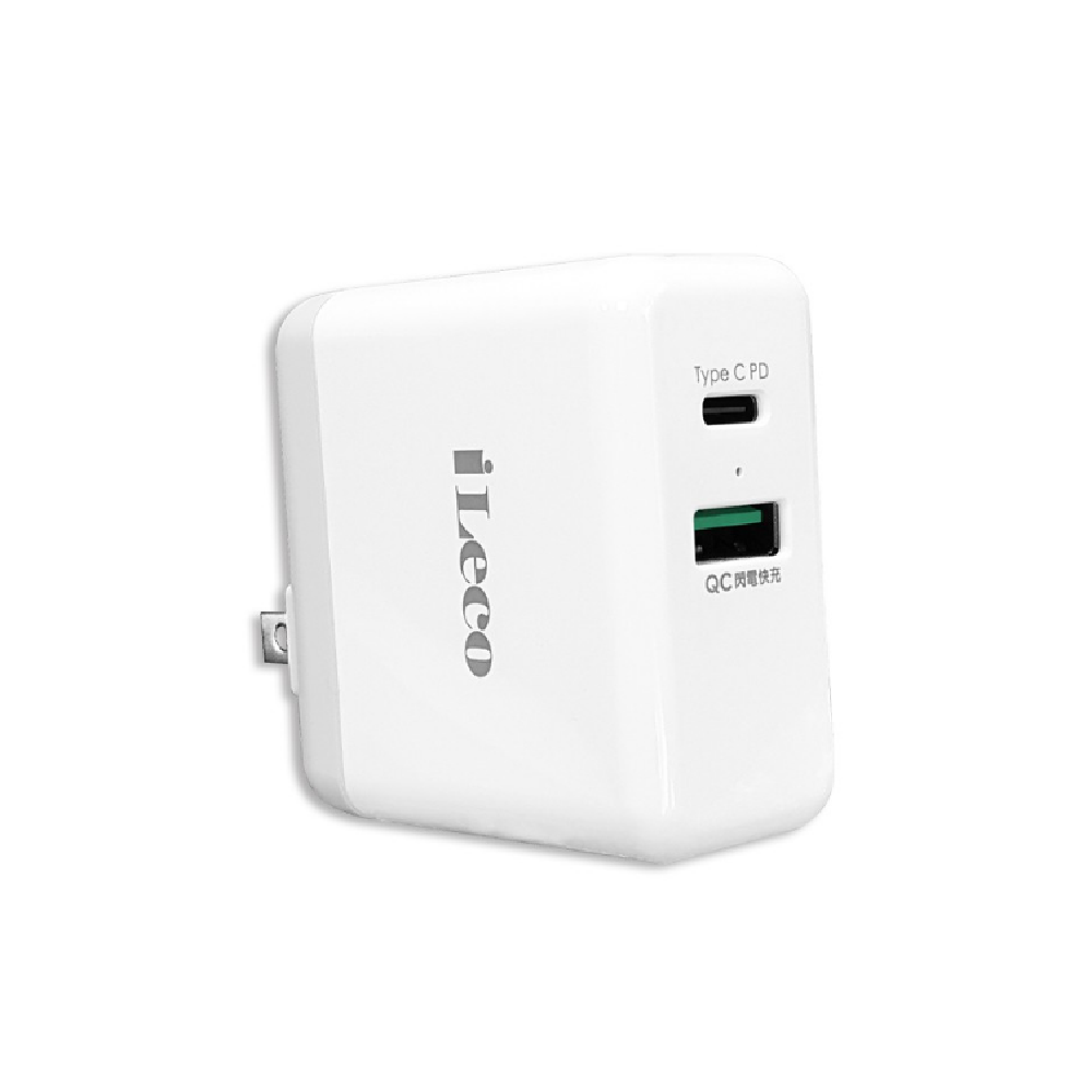 iLeco iLECO / USB PD+QC3.0快速充電器 (ILE-ACDK23T) — 三峽配件 / 週邊