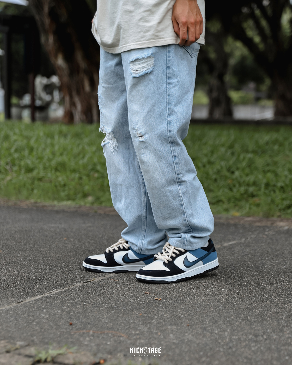NIKE DUNK LOW INDUSTRIAL BLUE 白黑藍低筒復古休閒鞋【FD6923-100】
