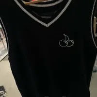 [S] MODERNWORKS KIRSH MIDDLE CHERRY V-NECK KNIT VEST,NAVY, KKRSCVT502-NVY (SMW113)