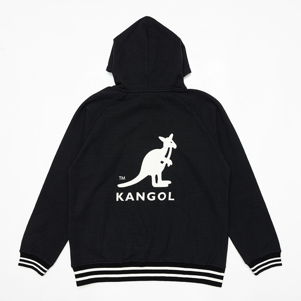 KANGOL 帽T 黑色 後背大LOGO 長袖 上衣 中性 男女 6255105220