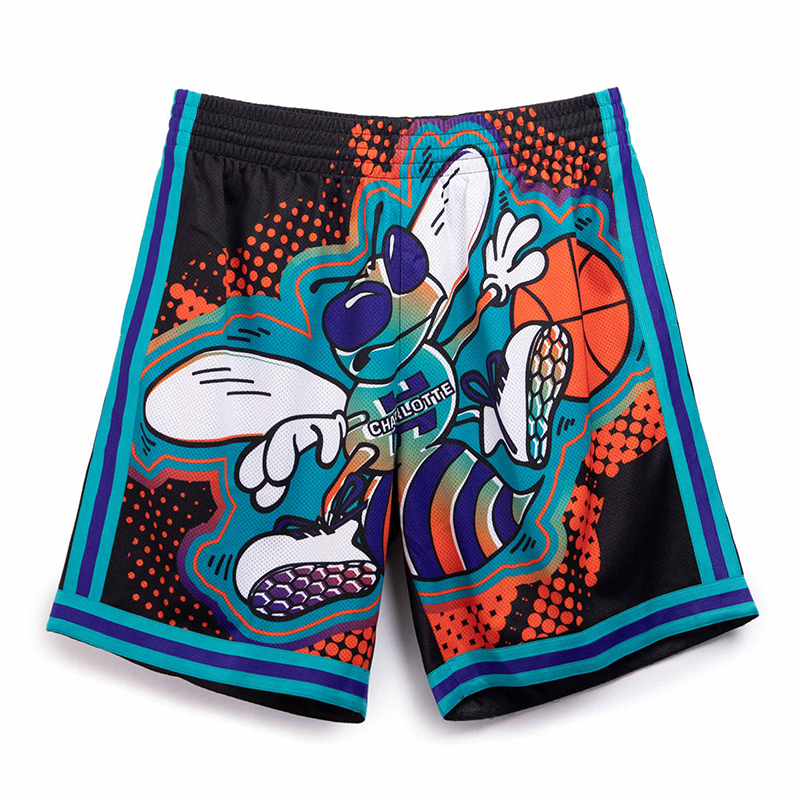 Mitchell & Ness NBA Big Face 7.0 Fashion short Hornets 黃蜂隊 短褲 黑藍 MN23B-SH02CH [台灣現貨]