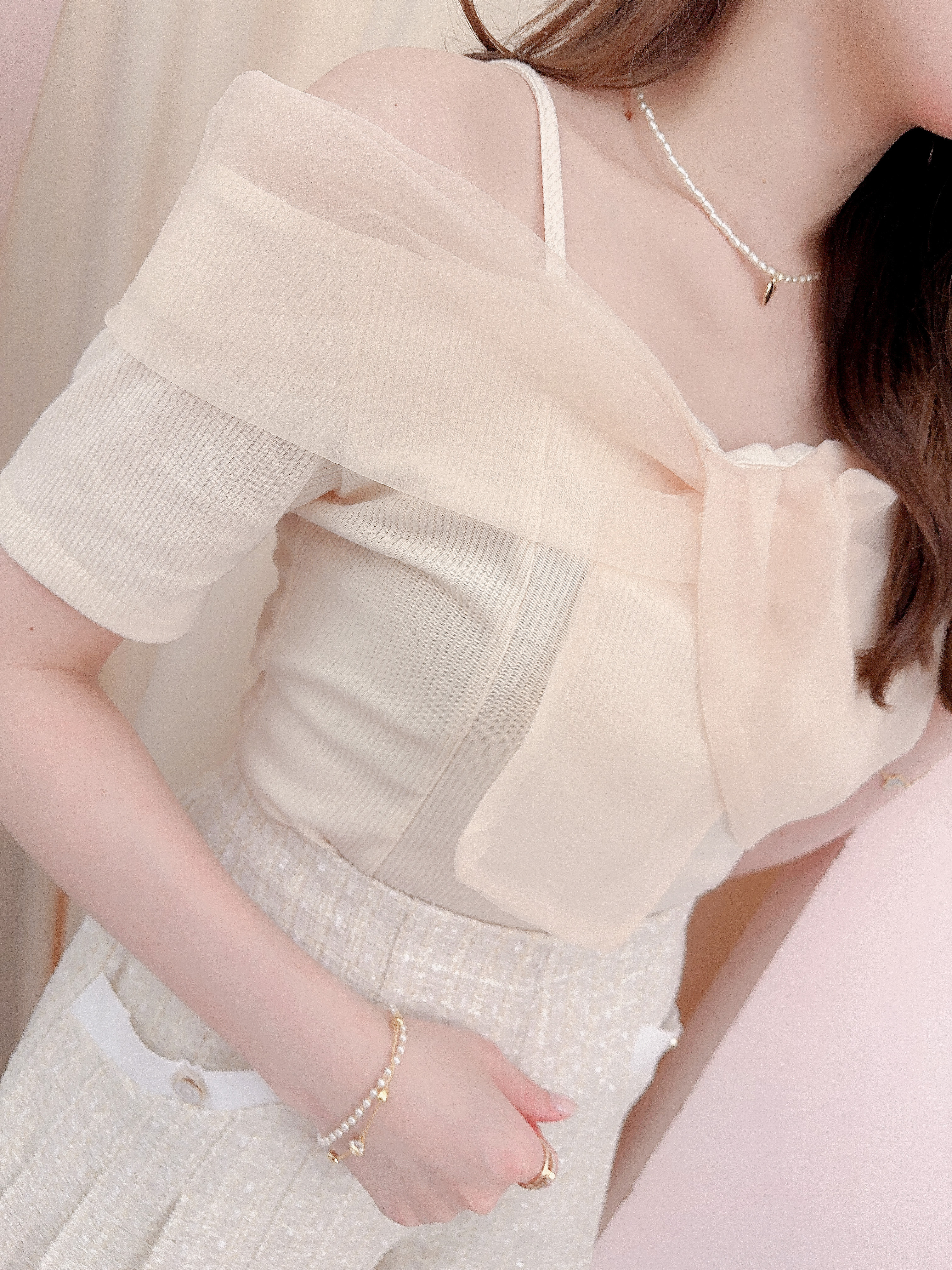 ♥︎Ribbon the offshoulder Top