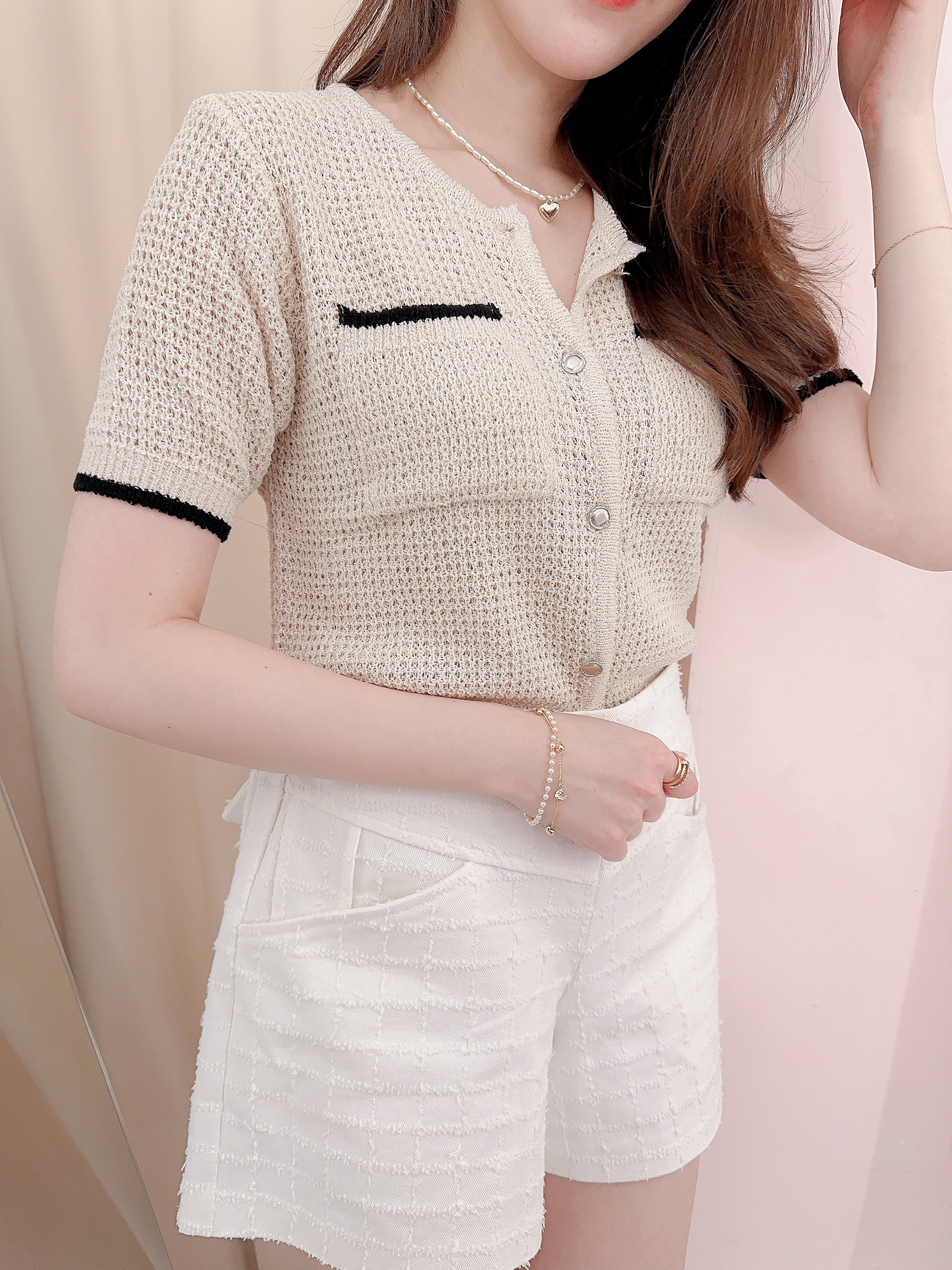 ♥︎質感撞色口袋燕麥上衣外套