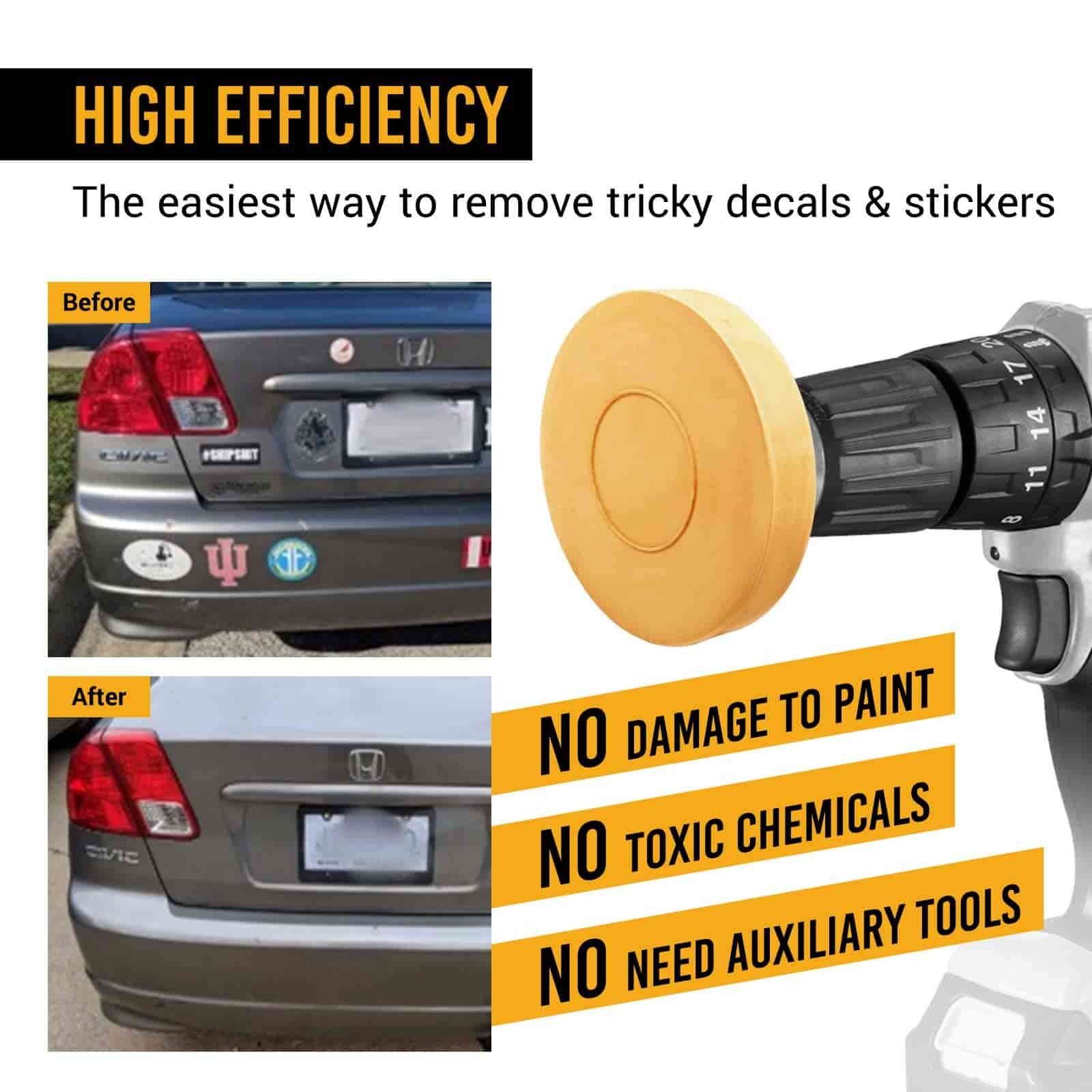 Car Pneumatic Rubber Eraser Wheel Pad Rubber Disk Decal Eraser Wheel Car  Sticker Remover Paint Cleaner