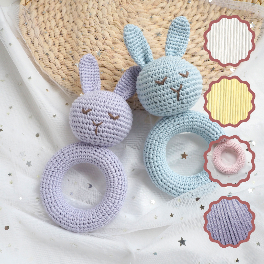 小兔手搖鈴玩具 5色可選