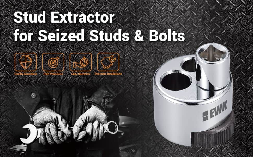 Powerbuilt Stud Extractor Tool, Remove 1/4 to 3/4 Nuts, Broken, or Seized  Studs, Grip Damaged Bolts- 648639