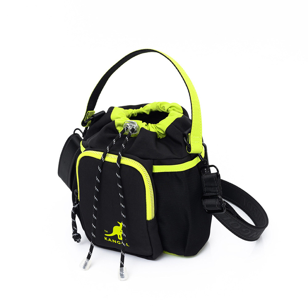 KANGOL 水桶包 側背包 黑 螢光綠 撞色 小側包 包包 6255170720