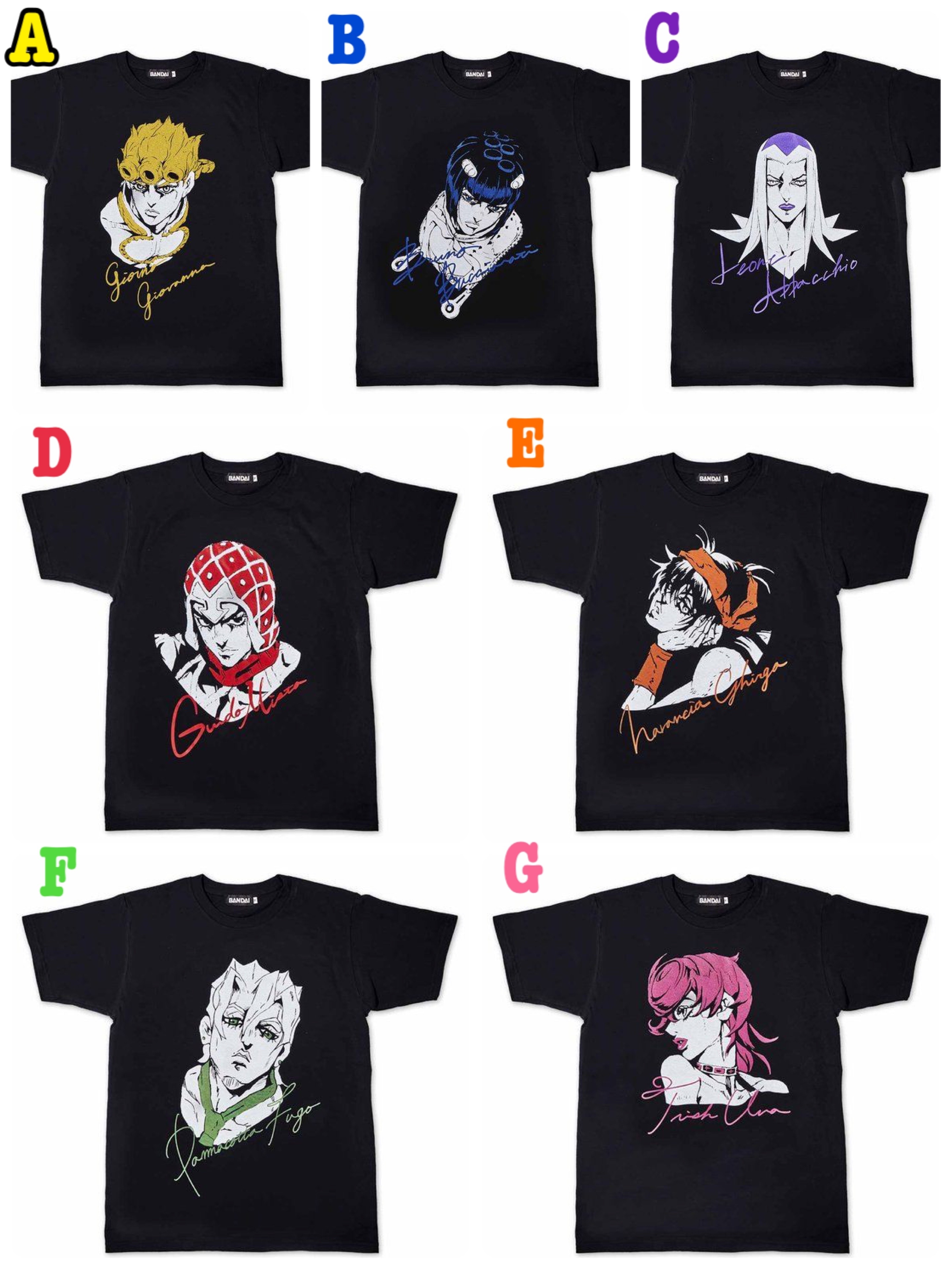 240222 Pbandai 預訂2026/4月 【PB限定】【ジョジョの奇妙な冒険 黄金の風】ブチャラティチームTシャツコレクション