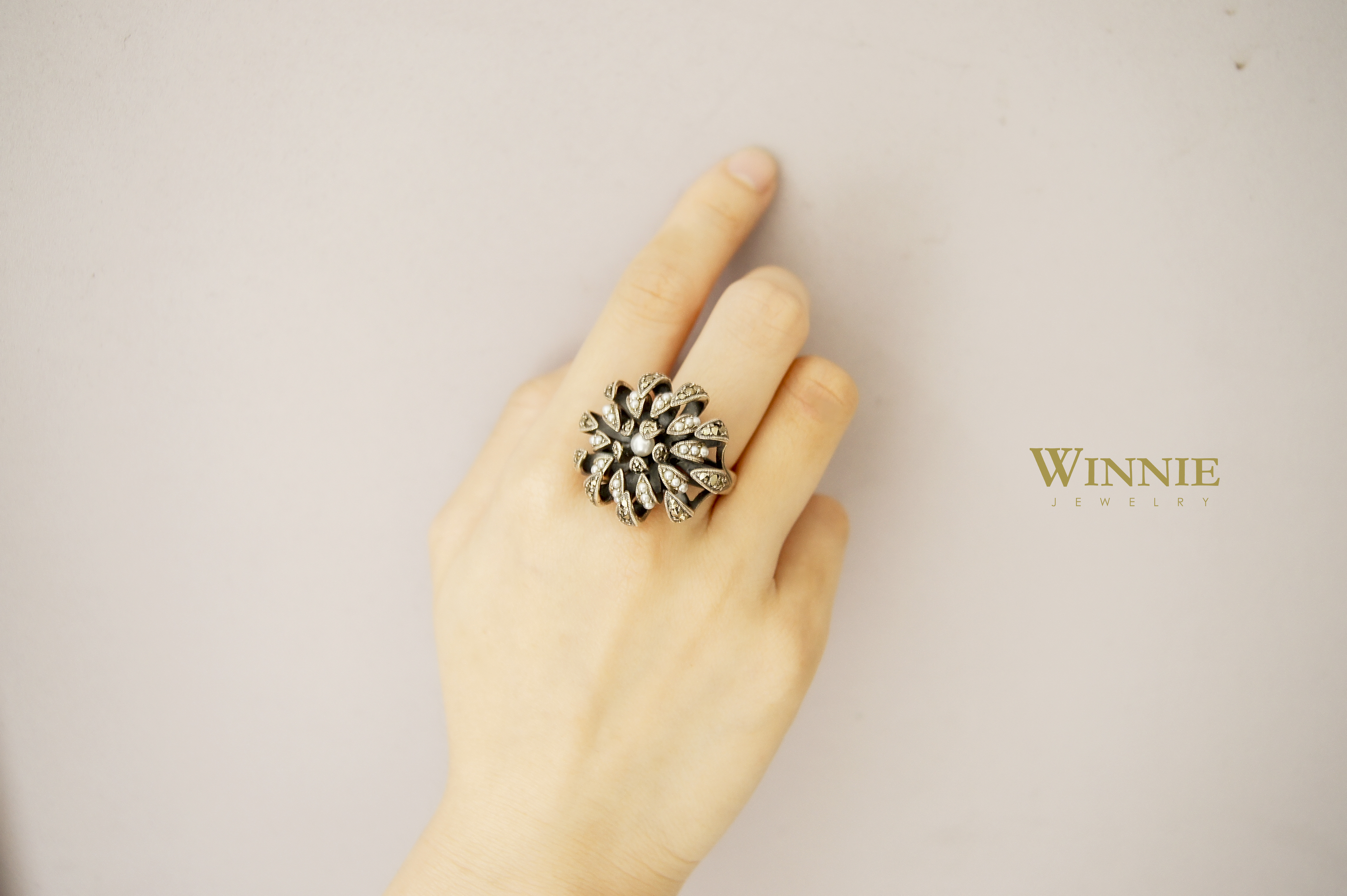 珍珠繁花盛開戒指