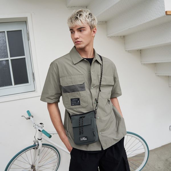 KANGOL 側背包 深灰 尼龍 磁扣 隨身小包 包包 6325170970
