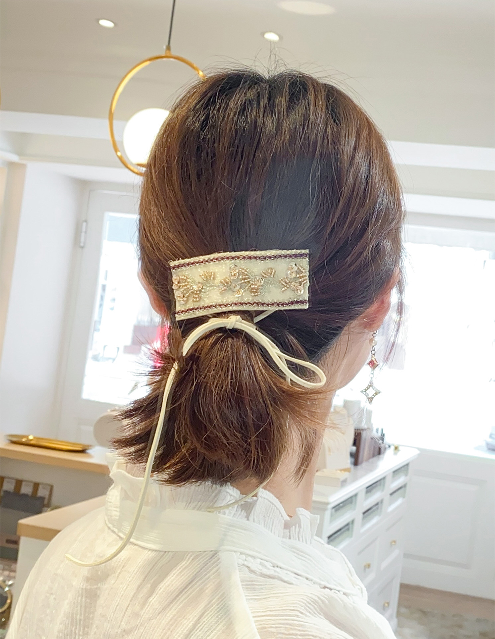 純手工異國緞帶麂皮繩髮叉