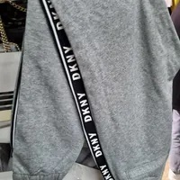 [S] DKNY FRENCH TERRY TAPED LOGO PANTS,HEATHER GREY, M1974051-HGR (SD564)