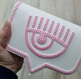 [S] CHIARA FERRAGNI EYELIKE STUDS CROSSBODY BAG,WHITE/PINK, , 74SB4BA2-ZS518OP9 (SCF211)