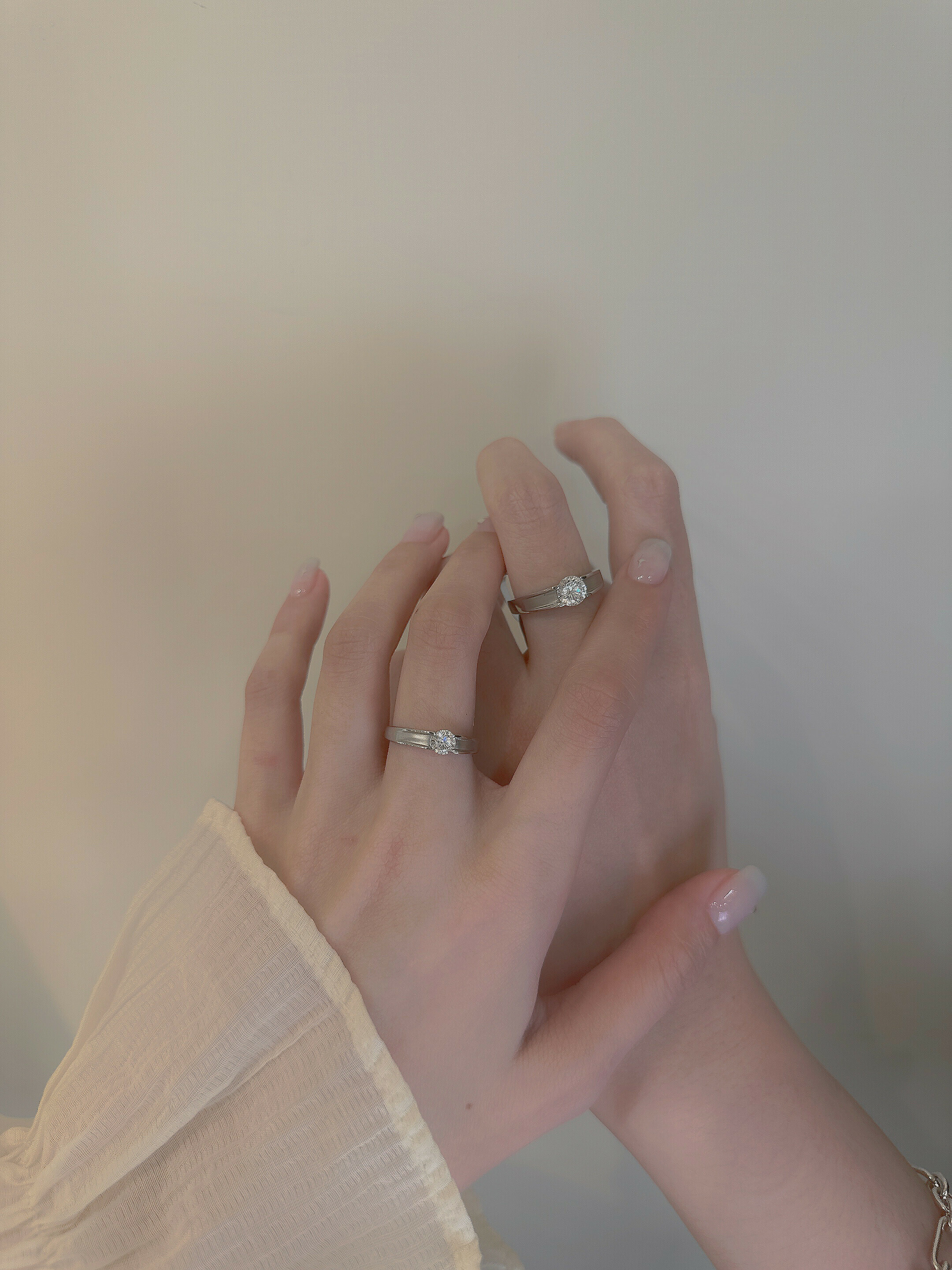 【鈦鋼】依靠．鈦鋼單鑽對戒