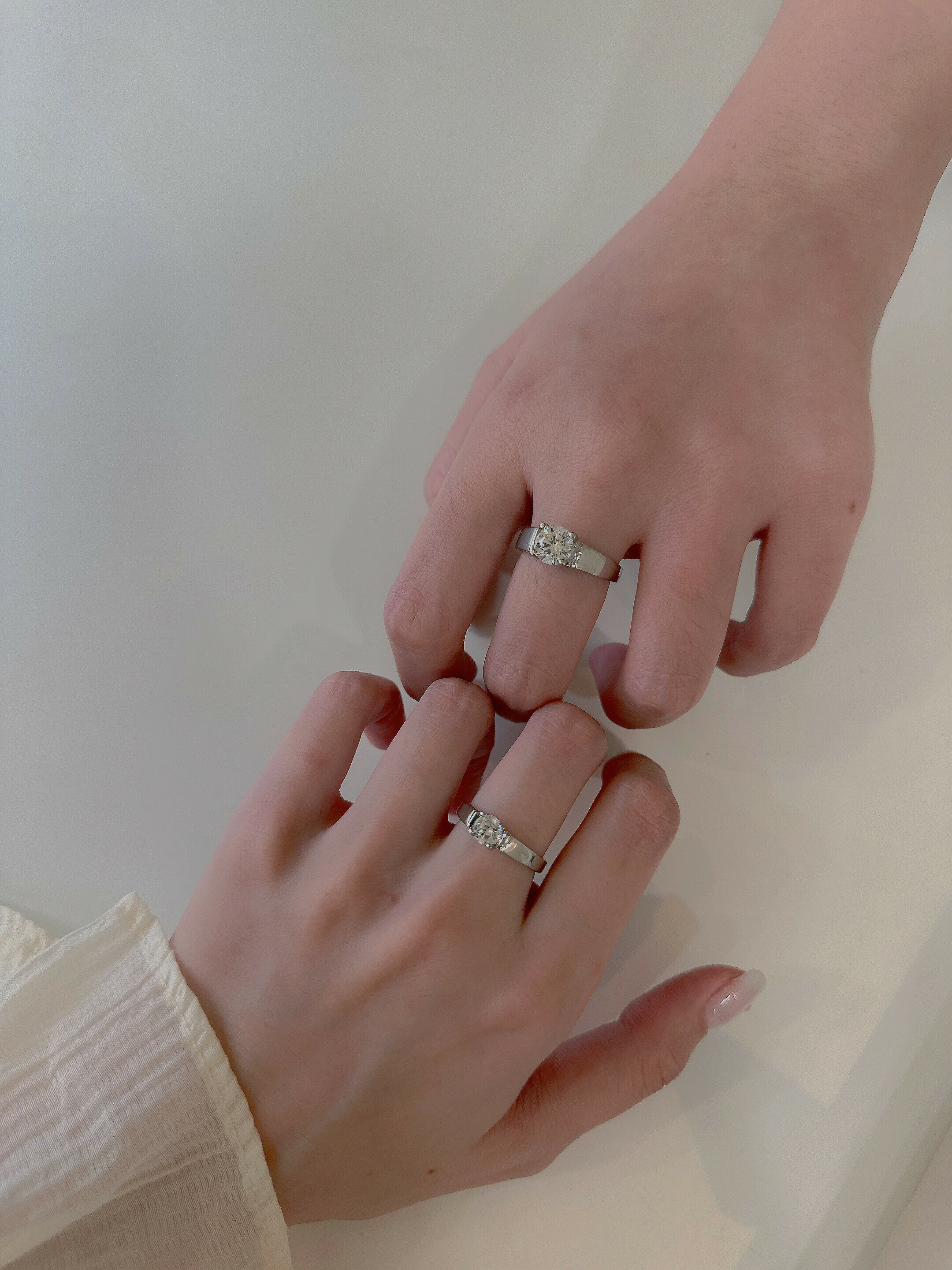 【鈦鋼】相依．鈦鋼單鑽對戒