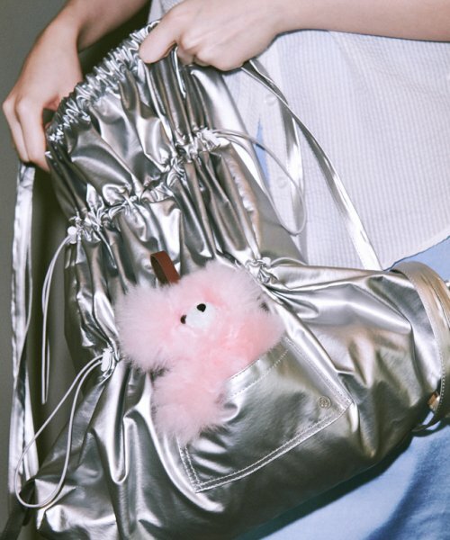 バックパック・リュック RONRON STRING STOPPER GYM BACKPACK SILVER RONRON) STRING STOPPER GYM BACKPACK SILVER