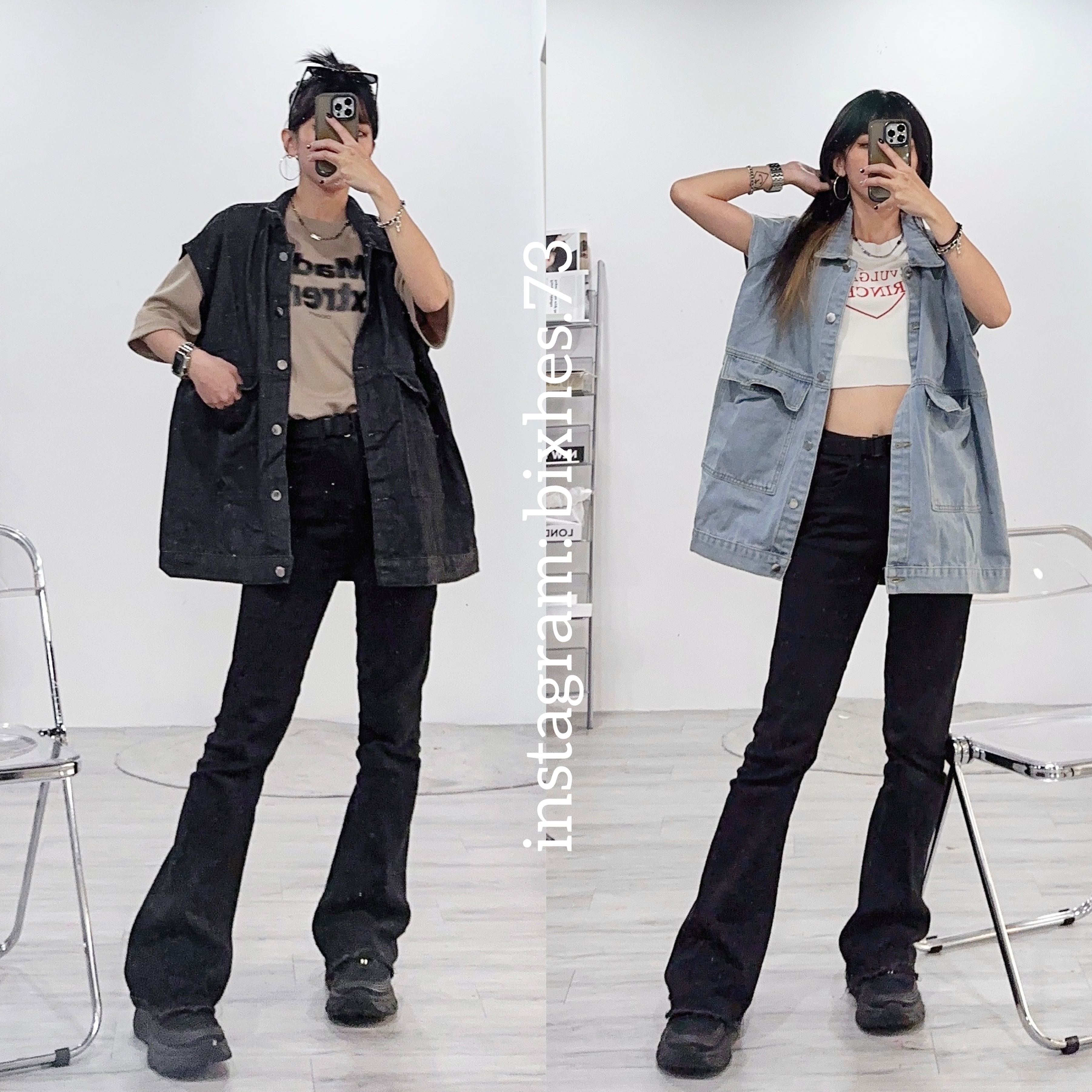 寬鬆牛仔外搭背心(C00044)