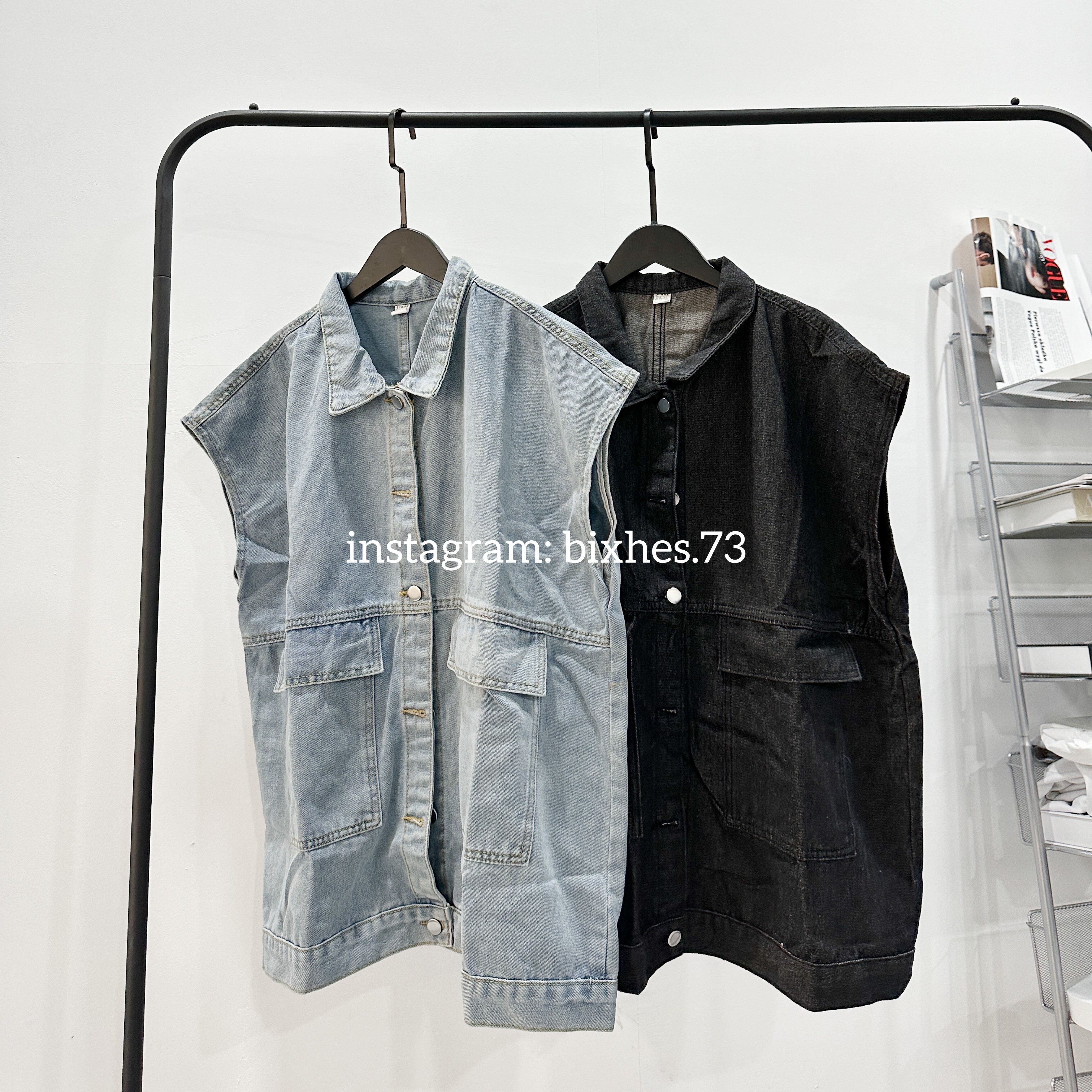 寬鬆牛仔外搭背心(C00044)