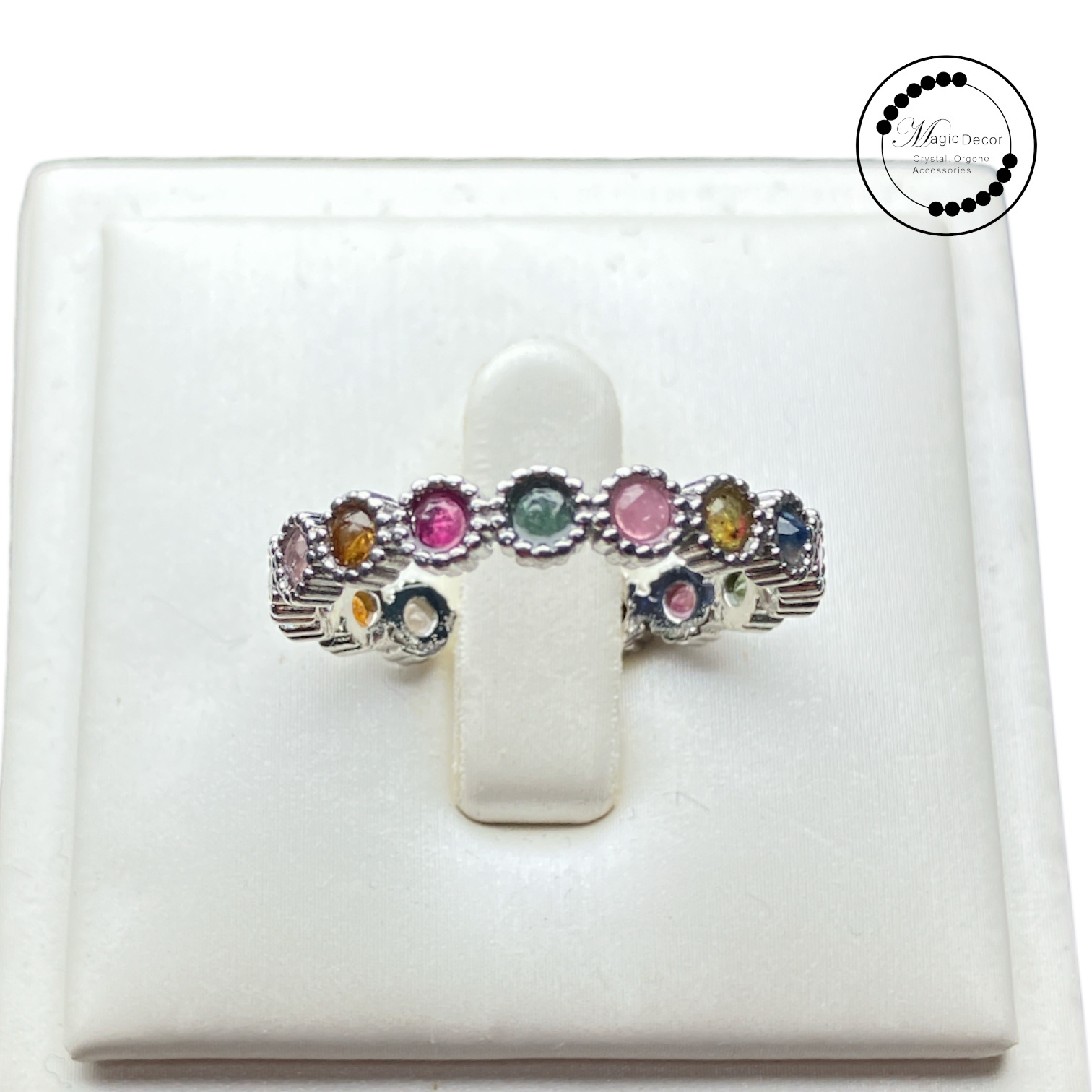 260411 - C8 王牌銀色碧璽半銀開口戒指