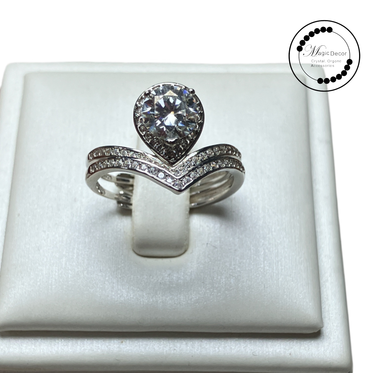 0807-d53 1卡莫桑雙V型戒指