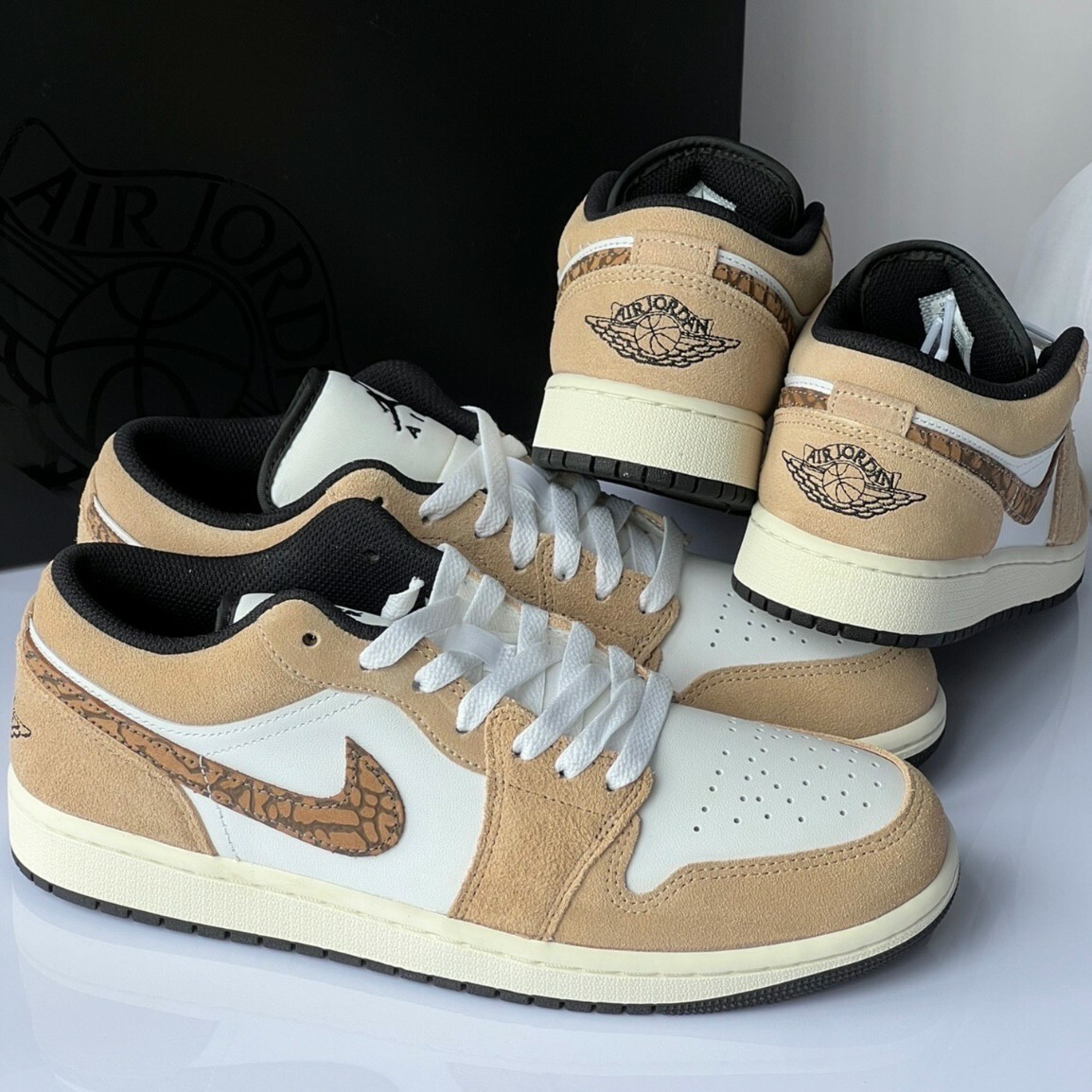 Nike Air Jordan 1 Low Brown 焦糖摩卡 象紋 喬丹 經典 運動休閒鞋