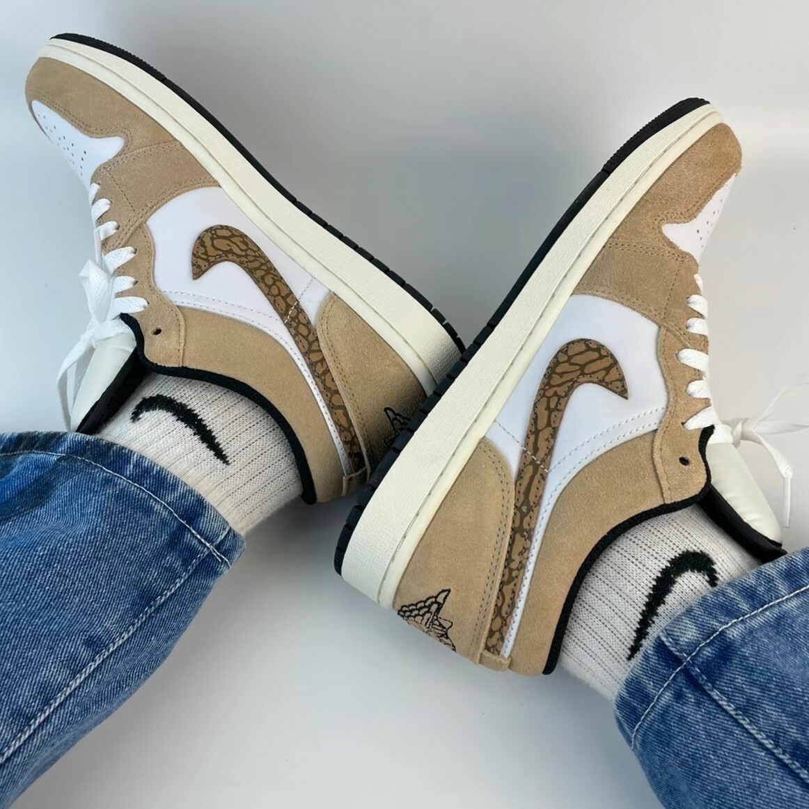 Nike Air Jordan 1 Low Brown 焦糖摩卡 象紋 喬丹 經典 運動休閒鞋