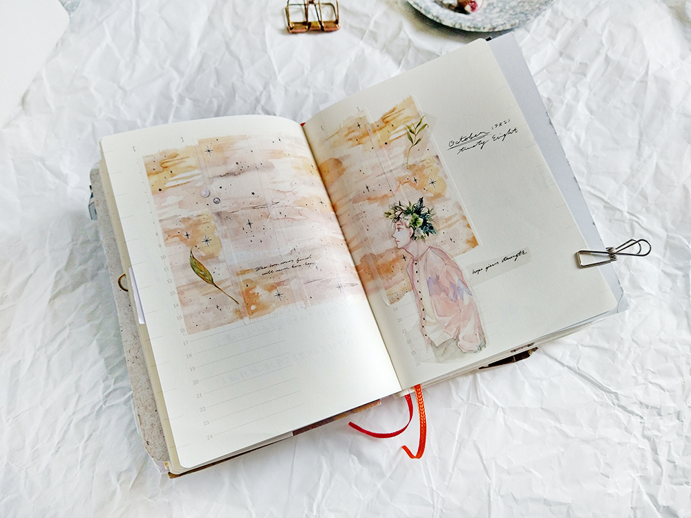 無色綻放．晨星 3cm和紙膠帶 <整捲/分裝>