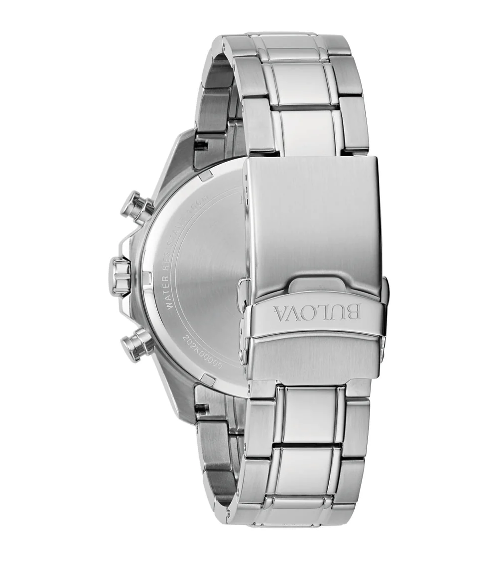 萬年鐘錶 - BULOVA 寶路華  BULOVA 綠色面盤海洋之星三眼計時男錶  96B396  錶徑 47MM