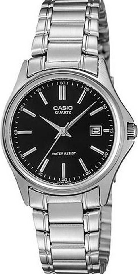 萬年鐘錶 - CASIO  黑面經典不鏽鋼女錶 LTP-1183A-1A   錶徑28MM