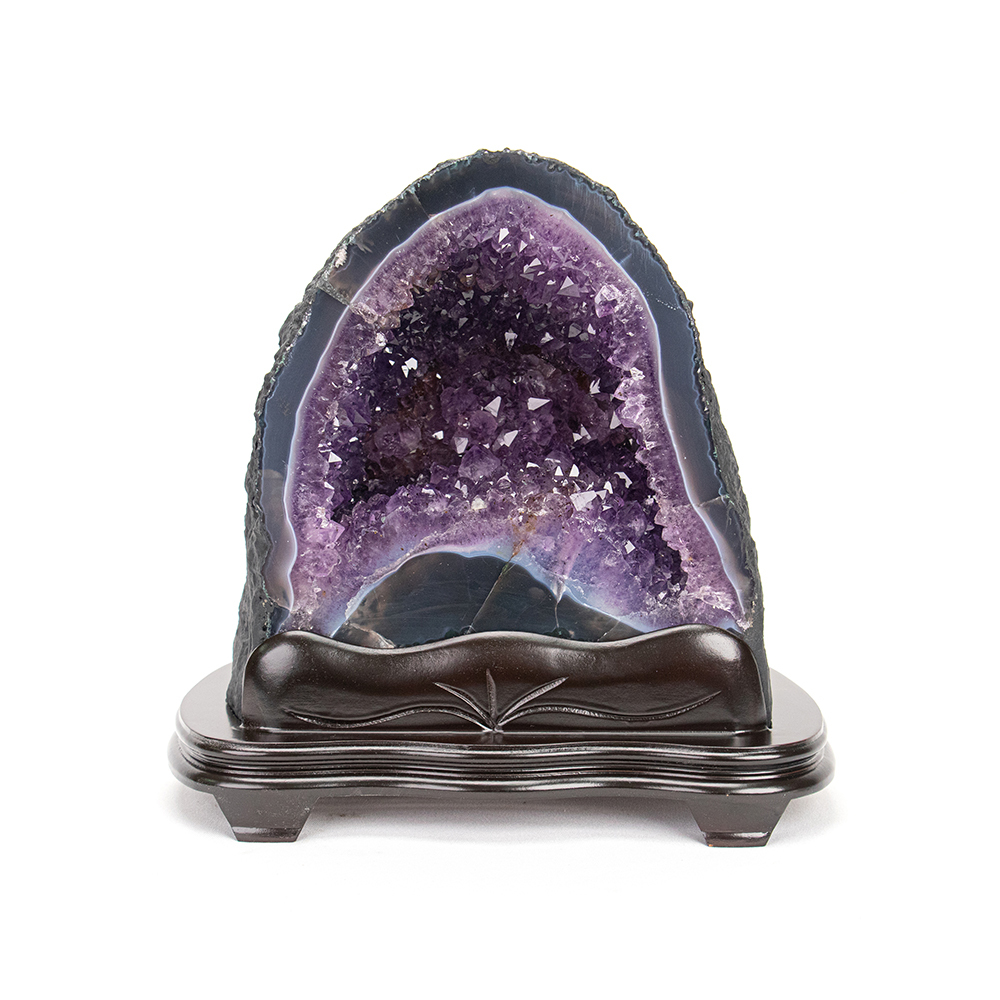 巴西紫水晶洞 10.75kg 溫潤瑪瑙邊