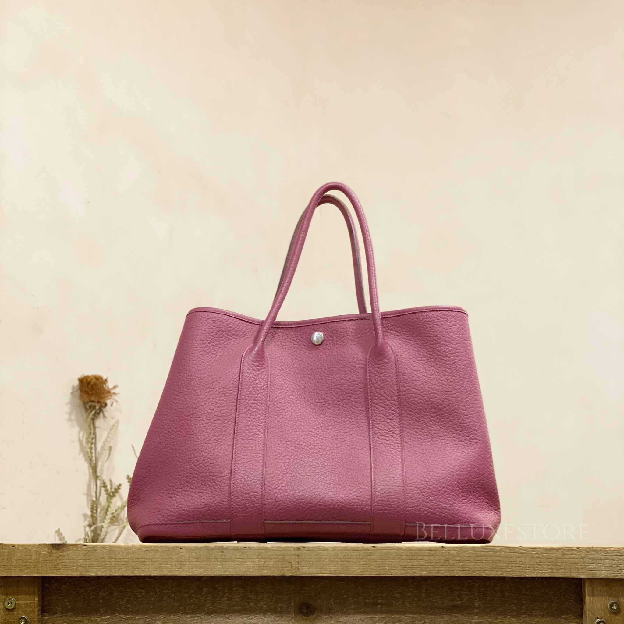エルメス GP 36 clemence stamp squ O バッグ Pre-owned] Hermes GP 36 clemence squ p purple