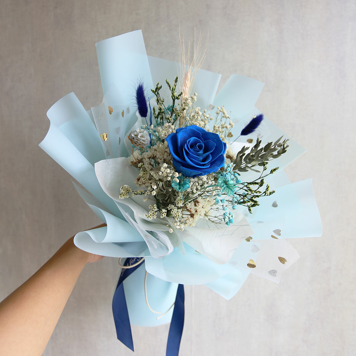 G92｜藍色系永生玫瑰花束
