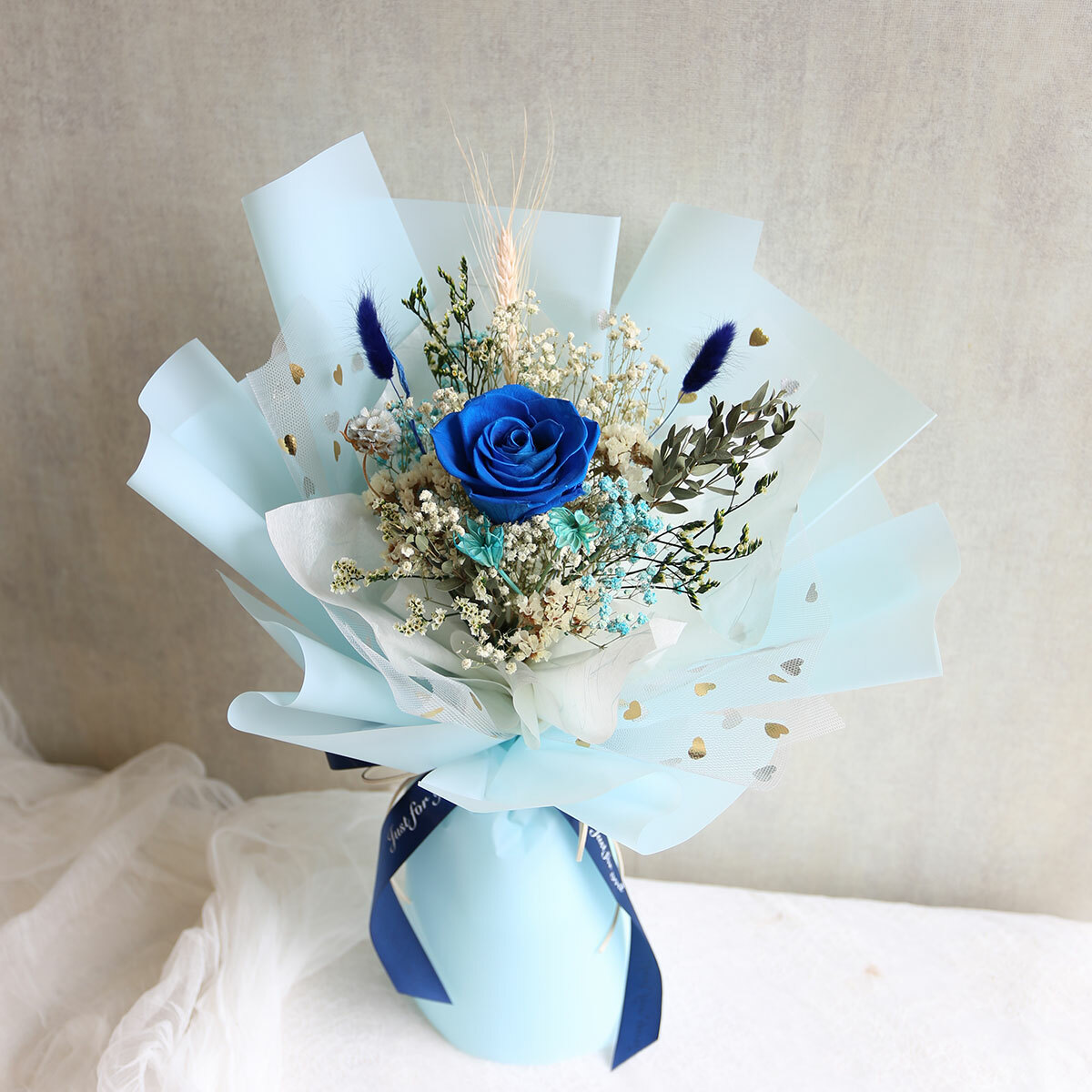 G92｜藍色系永生玫瑰花束