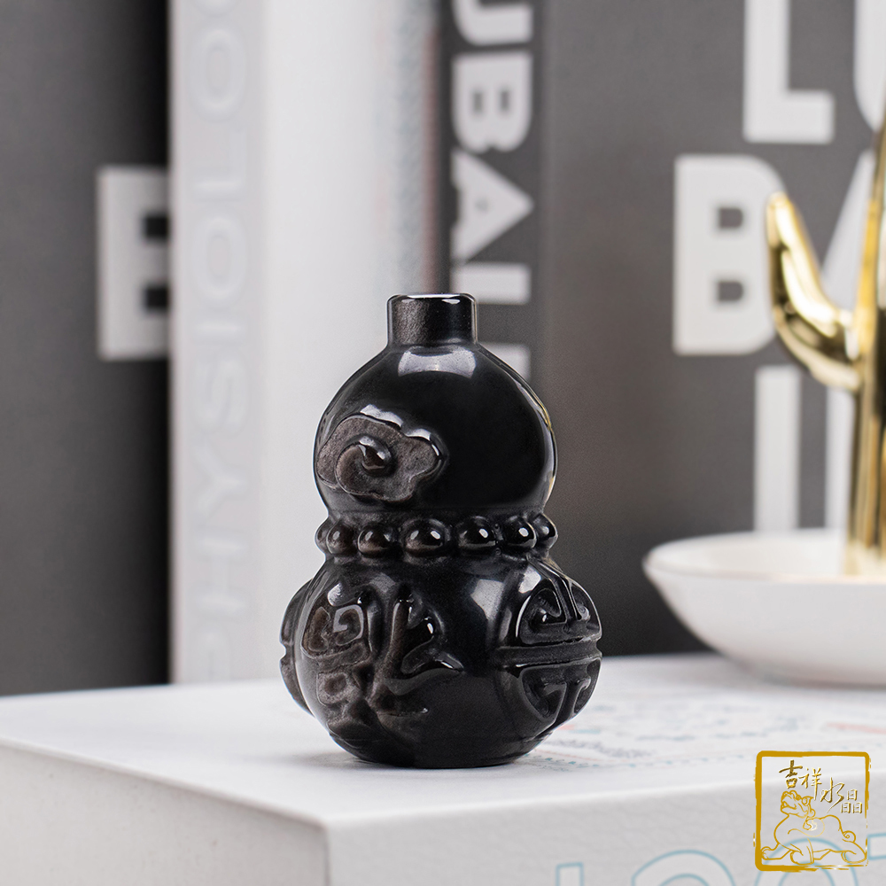 銀沙黑曜葫蘆 190g 化小人