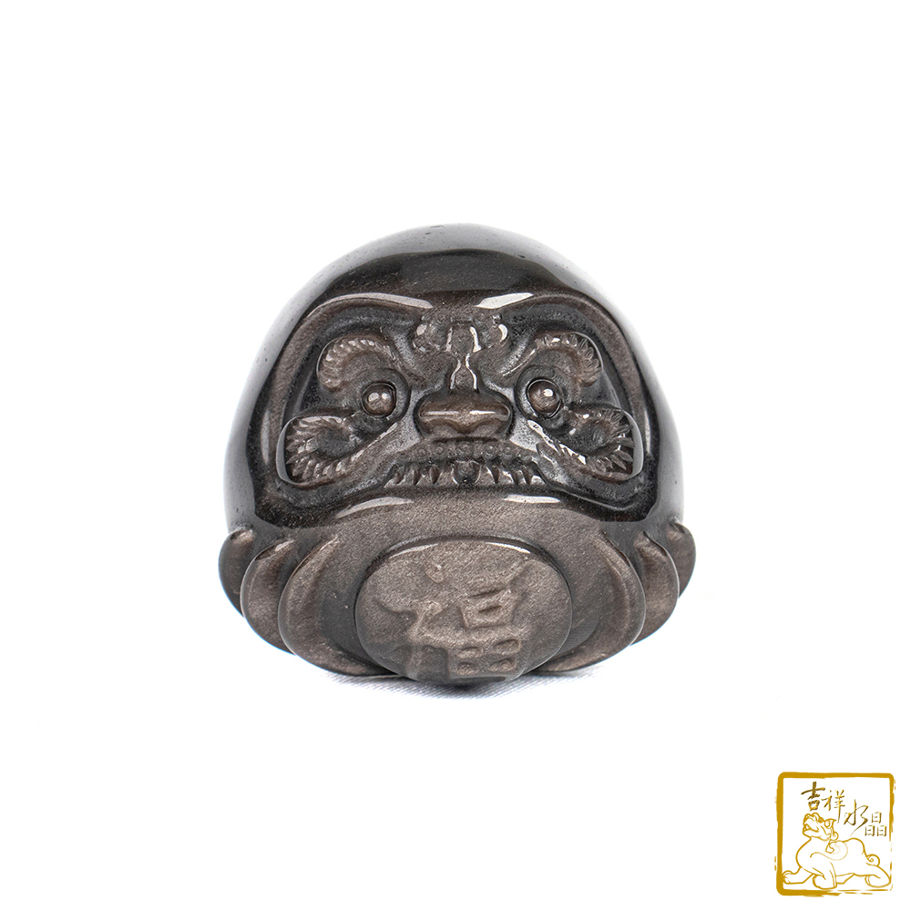 銀沙黑曜達摩不倒翁 開運祈福 / 兩尺寸可挑